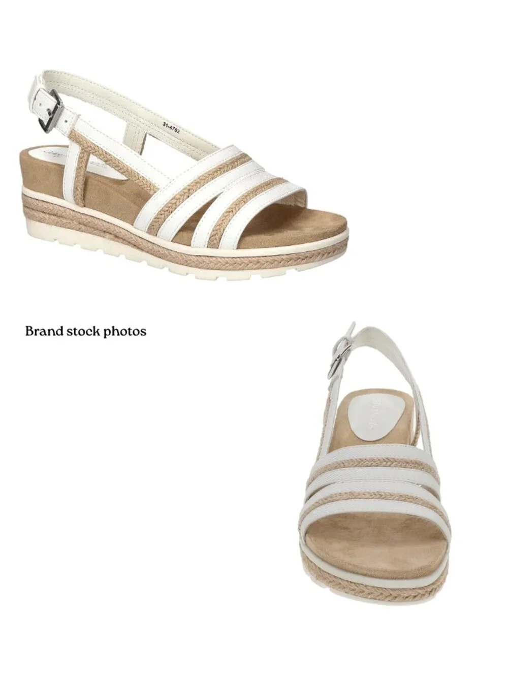 Easy Street White Espadrille Wedge Sandals Size 8.5